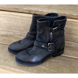 hinge Womens Biker Short motorcycle boots 6